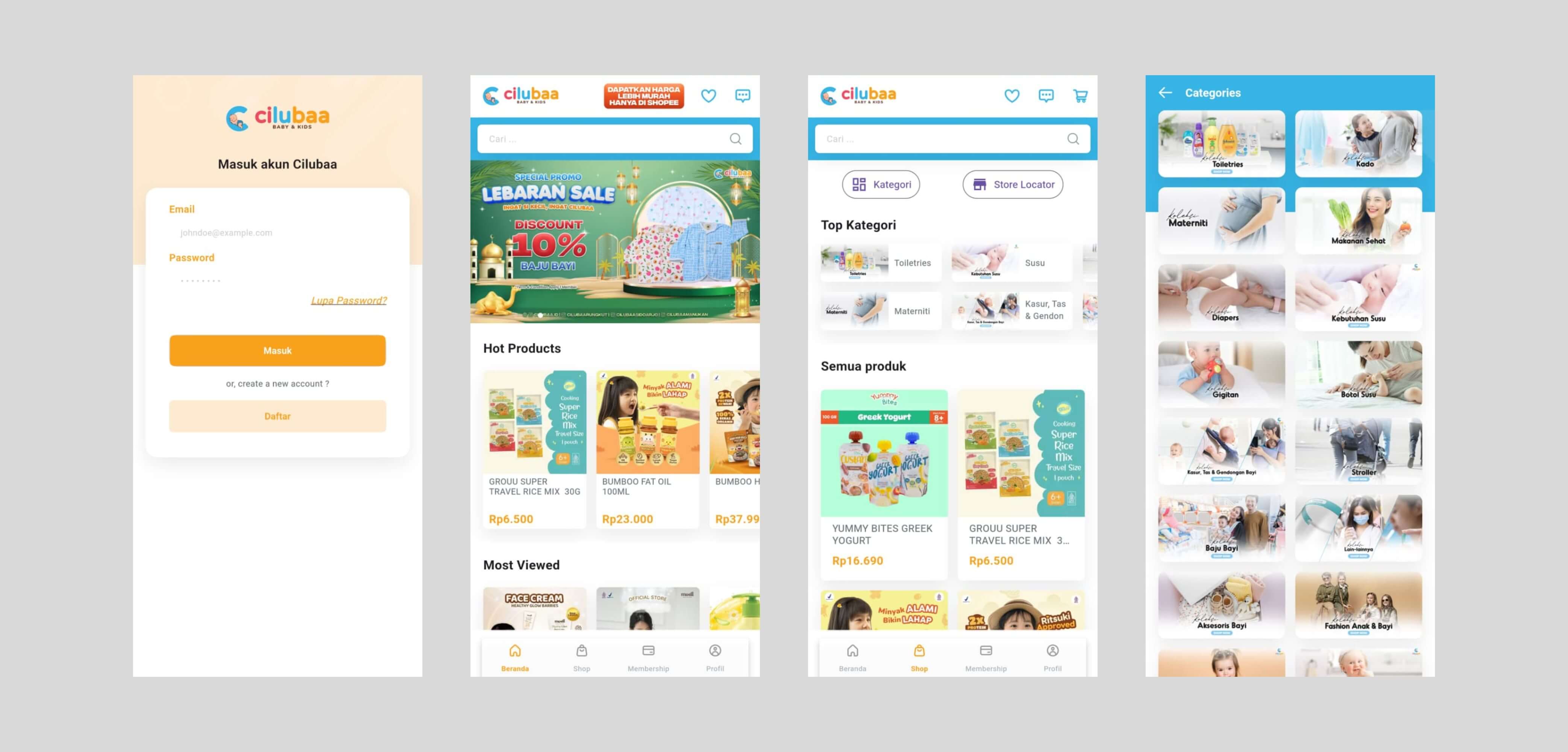 Cilubaa Baby Shop Ecommerce App